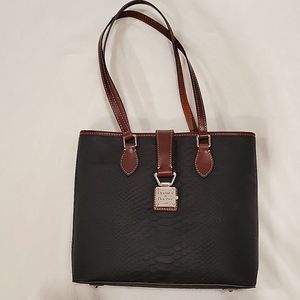 Dooney & Bourke Crock Embossed Black Leather Bag